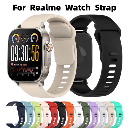 Tali Strap For Realme Watch 5 S2 SPro 2 2 Pro 3 3 Pro 22mm Soft Rubber Pengganti Original Universal 