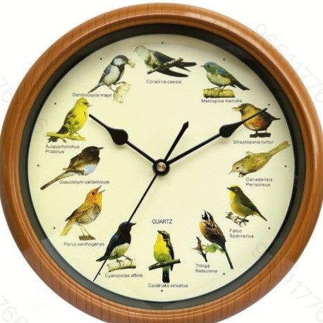 Cuckoo round wall clock with cuckoo call on the hour, Christmasthemed wall clock with music