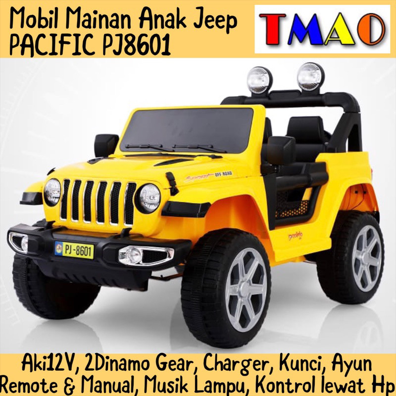 Mobil Aki Mainan Anak Jeep Rubicon PACIFIC PJ8601 PJ-8601 Kendaraan Mainan EXOTIC EJP7735 EJP-7735