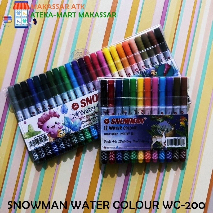 [1 PCS] SNOWMAN SPIDOL WARNA WC-200-12 WC 200-24 WATER COLOUR MARKER