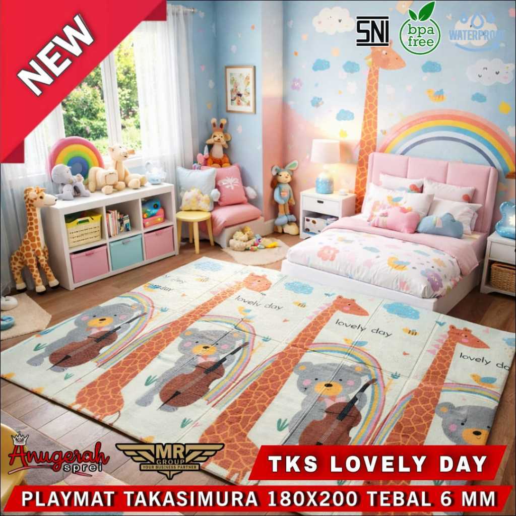 Staria55 -  PLAYMATE UK.180x200 TIKAR LIPAT ANAK  PLAYMATE
