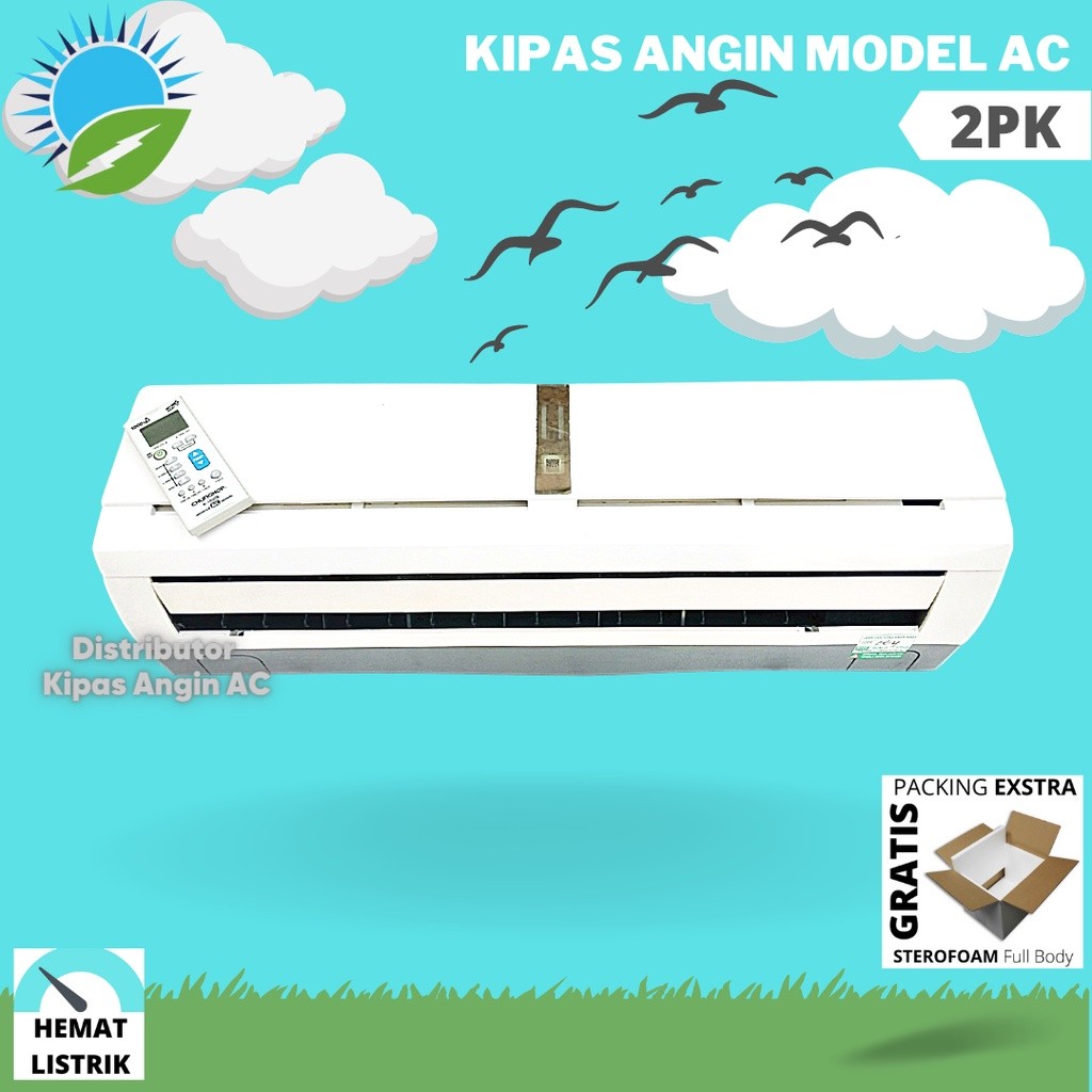 Kipas Angin Model AC Remote LED GEL 2PK