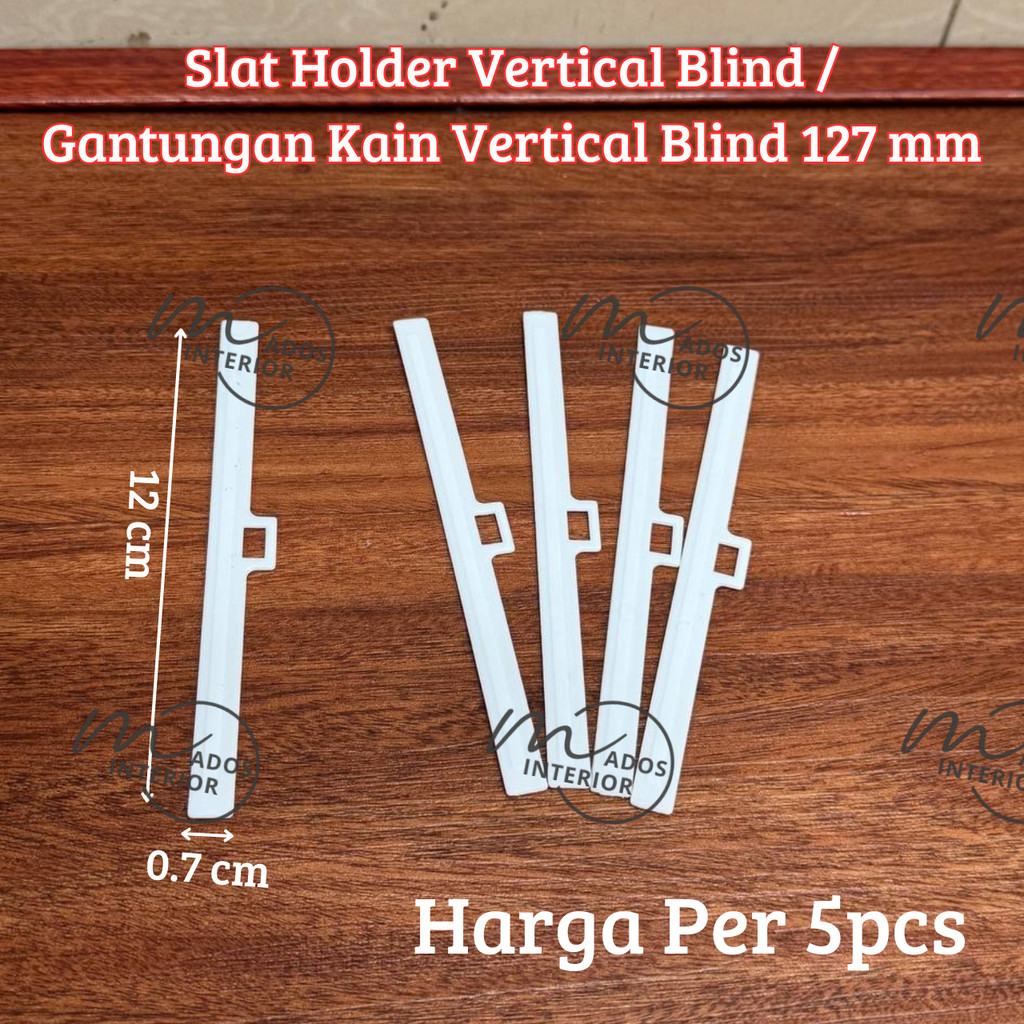 (5pcs ) Slat Holder Vertical Blind / Gantungan Kain Vertical Blind 127 mm