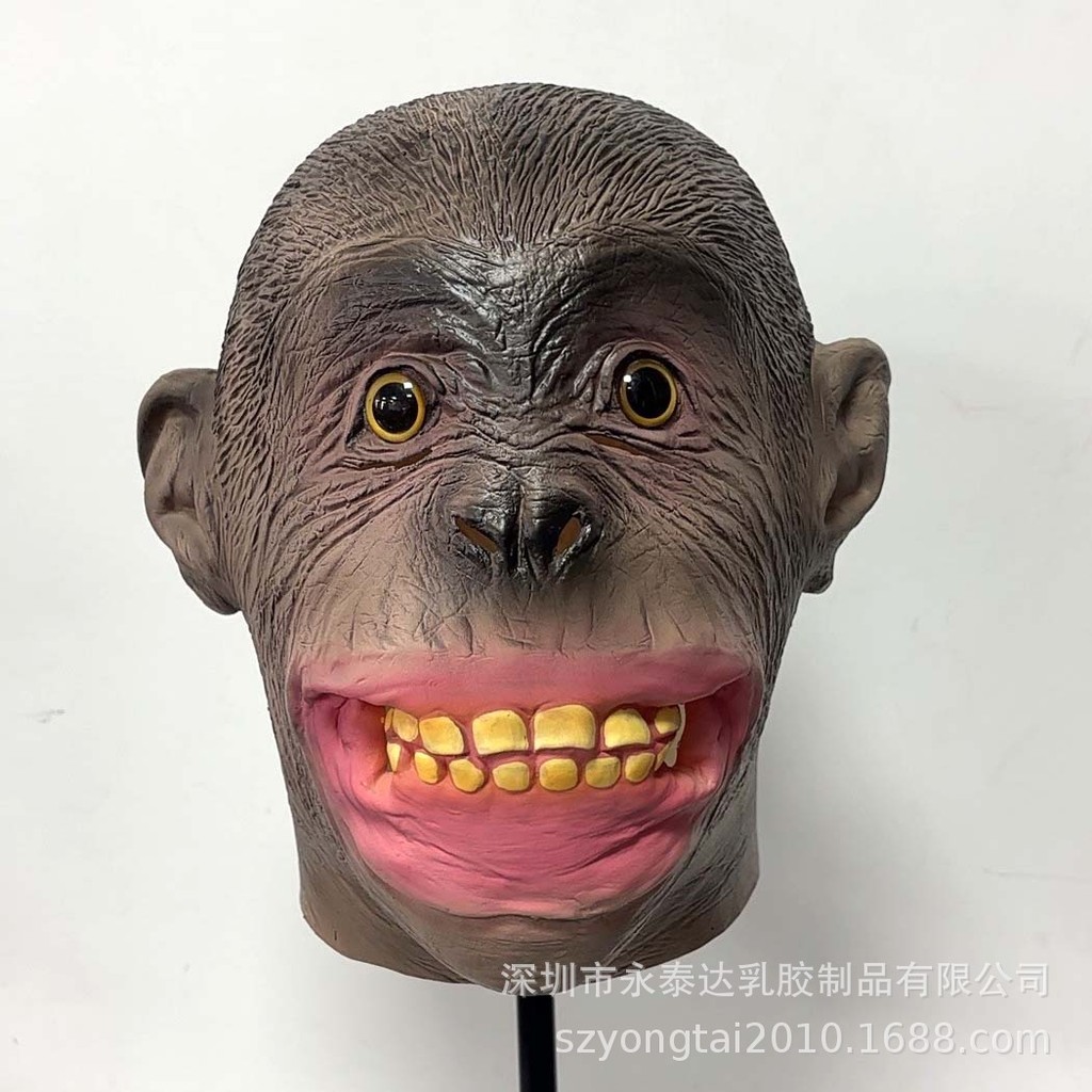 Funny Gorilla Headgear Dress Up Ball Performance Latex Mask Big Monkey Headgear Party Halloween Prop