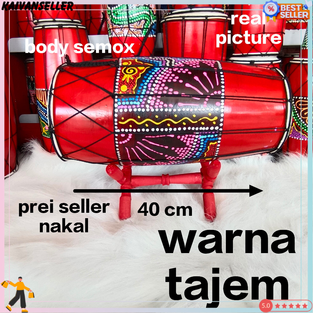 KENDANG JAWA 40 CM MOTIF & POLOS / kendang anak / kendang mainan / kendang pentas / kendang nangka /