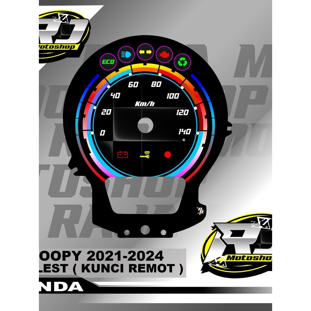 PANEL COSTOM SPEDOMETER HONDA SCOOPY 2021 - 2024 KEYLESS