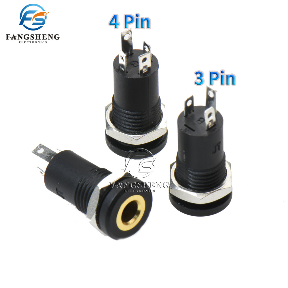 1/5/10Pcs PJ392A Soket Audio 3.5MM Stereo 3 Kutub Pemasangan Panel dengan Konektor Mur Soket Headpho