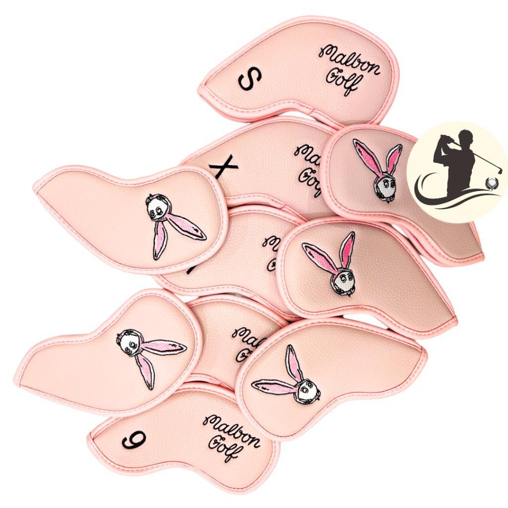10 Pcs Leather Set GOLF Head Cover Iron Pelindung Rabbit Cute Kelinci Pink Bunny Stick Quality Set S