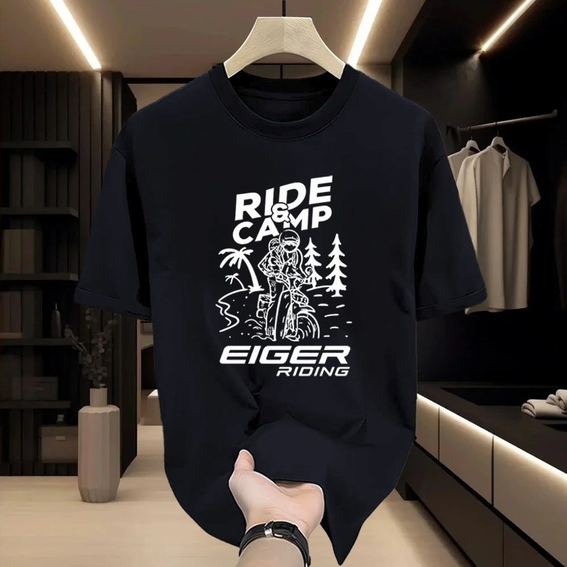 Kaos EIGER Official Original -wanita lengan pendek katun musim panas yang trendi berpasangan dengan 