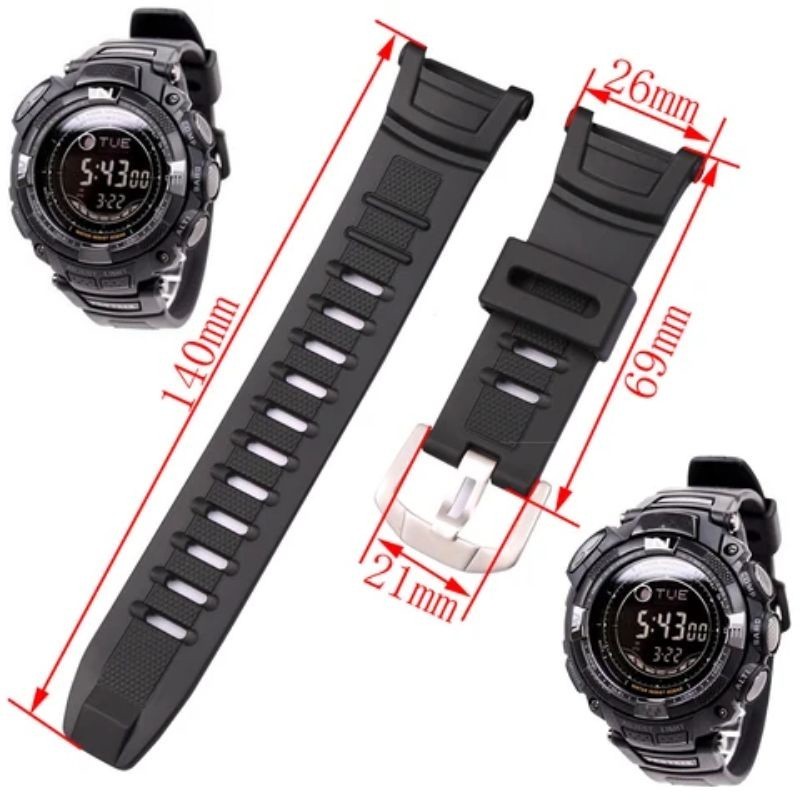Strap Tali Jam Casio PRG-130Y PRG 40T PRG 240T Hitam