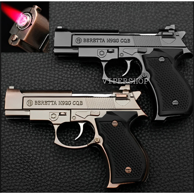 Korek Api Gas Model Pistol Bareta M92G Ps 67 Mancis Unik  FS