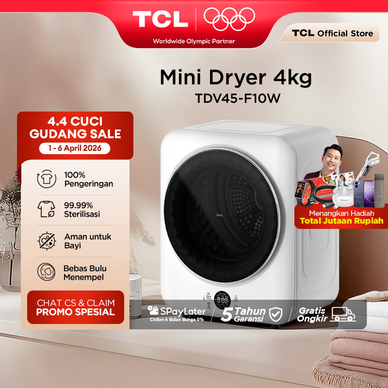 TCL Mini Dryer Kapasitas 4kg - 100% Kering Tanpa Jemur - 99.9% Pakaian Steril - Aman untuk Pakaian B