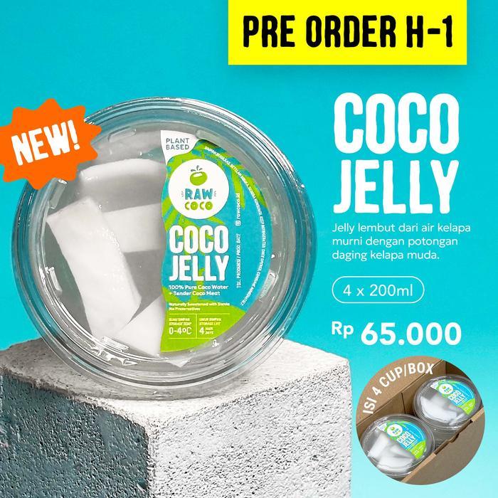 RAW Coco - Coco Jelly 200mL - Jeli Puding Air Kelapa Muda Murni - 1 Box (4 Cup)