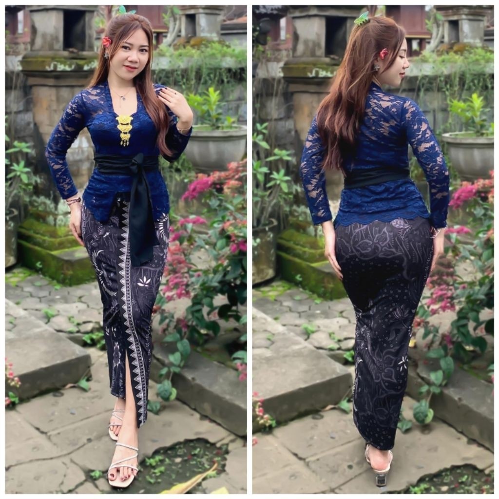 One Set (Satu Setel)Kebaya Bali Brokat Sofia+Rok Jadi+Selendang/Kebaya Bali