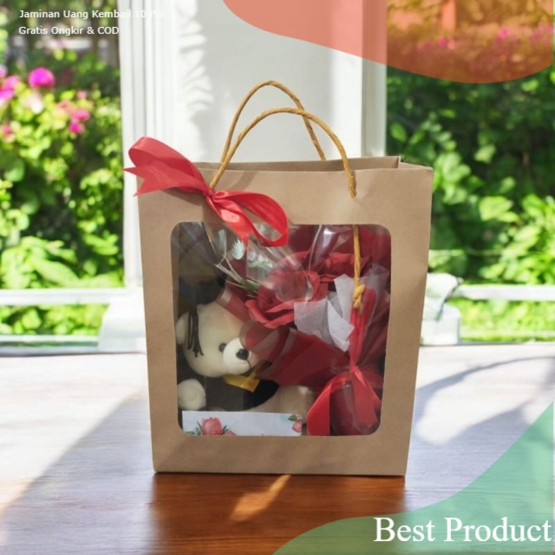 Tas Hampers Isi Boneka + Buket Gift Bag Hamper untuk  Wisuda Ulang Tahun Graduation Pelulusan Skrips