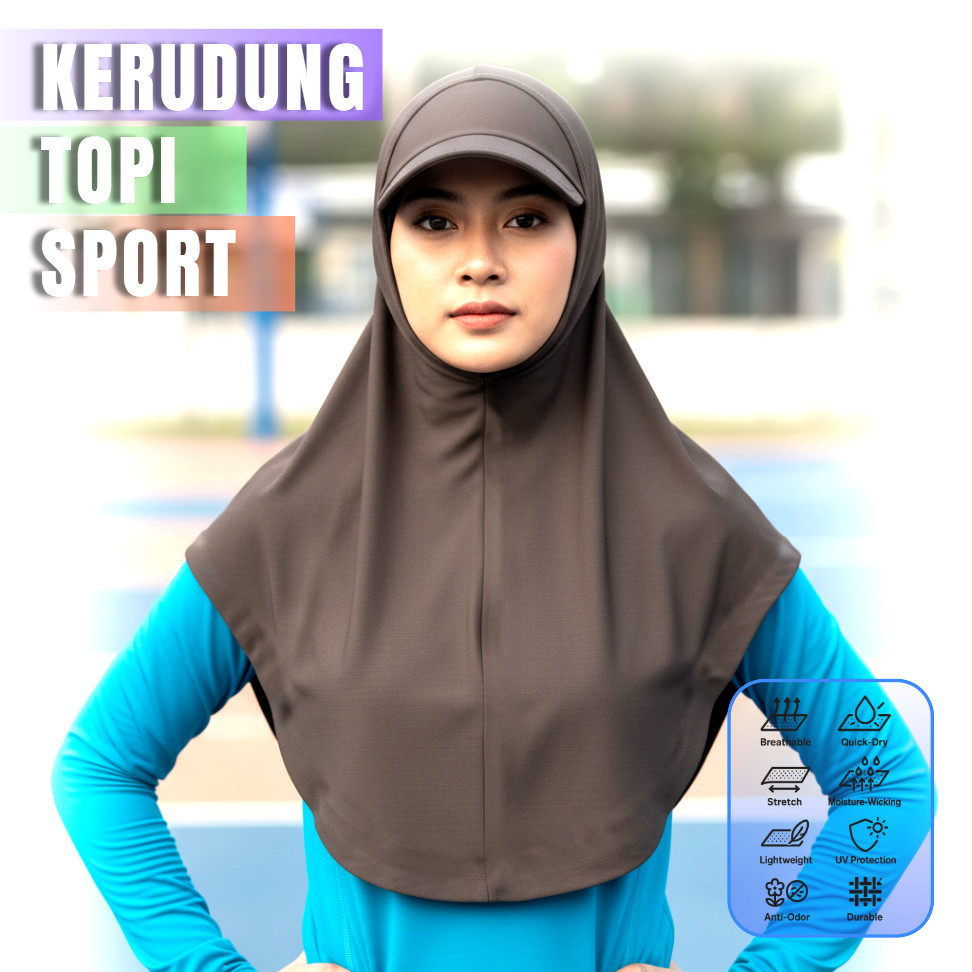 Jilbab Kerudung Hijab Cap Olahraga Wanita Instan Topi Sport Muslim Nyaman Santai