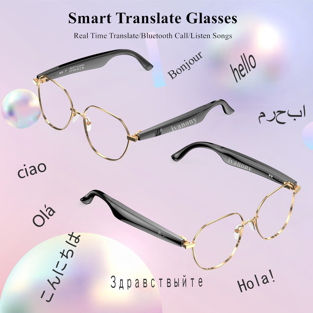Smart Glasses AI Assistant Support 163+ Language Real Time Translate Video Conversations Voice Note 