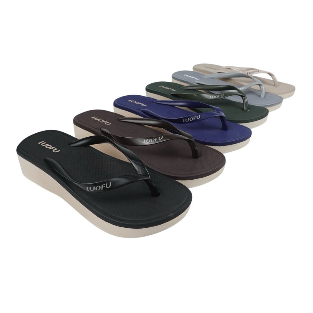 JASHOP LUOFU Sendal Jepit Wedges Jelly Karet PVC  F2268SM-JW6