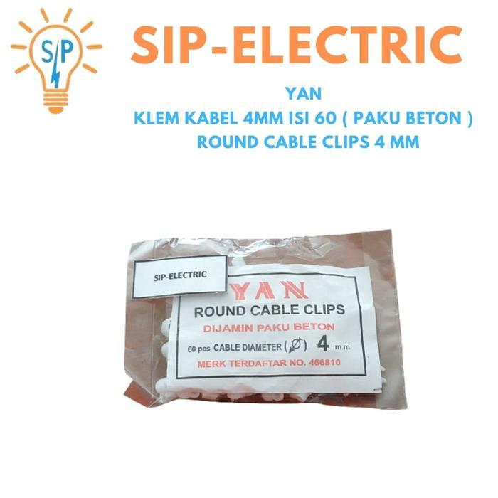 Yan Klem Kabel 4Mm / No4 Isi 60 ( Paku Beton ) / Round Cable Clips 4 Mm