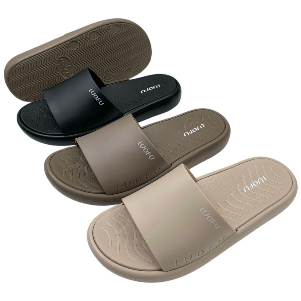 OS LUOFU Sandal Selop Karet Empuk Pria Import E7208M-BR3W LS (M3)