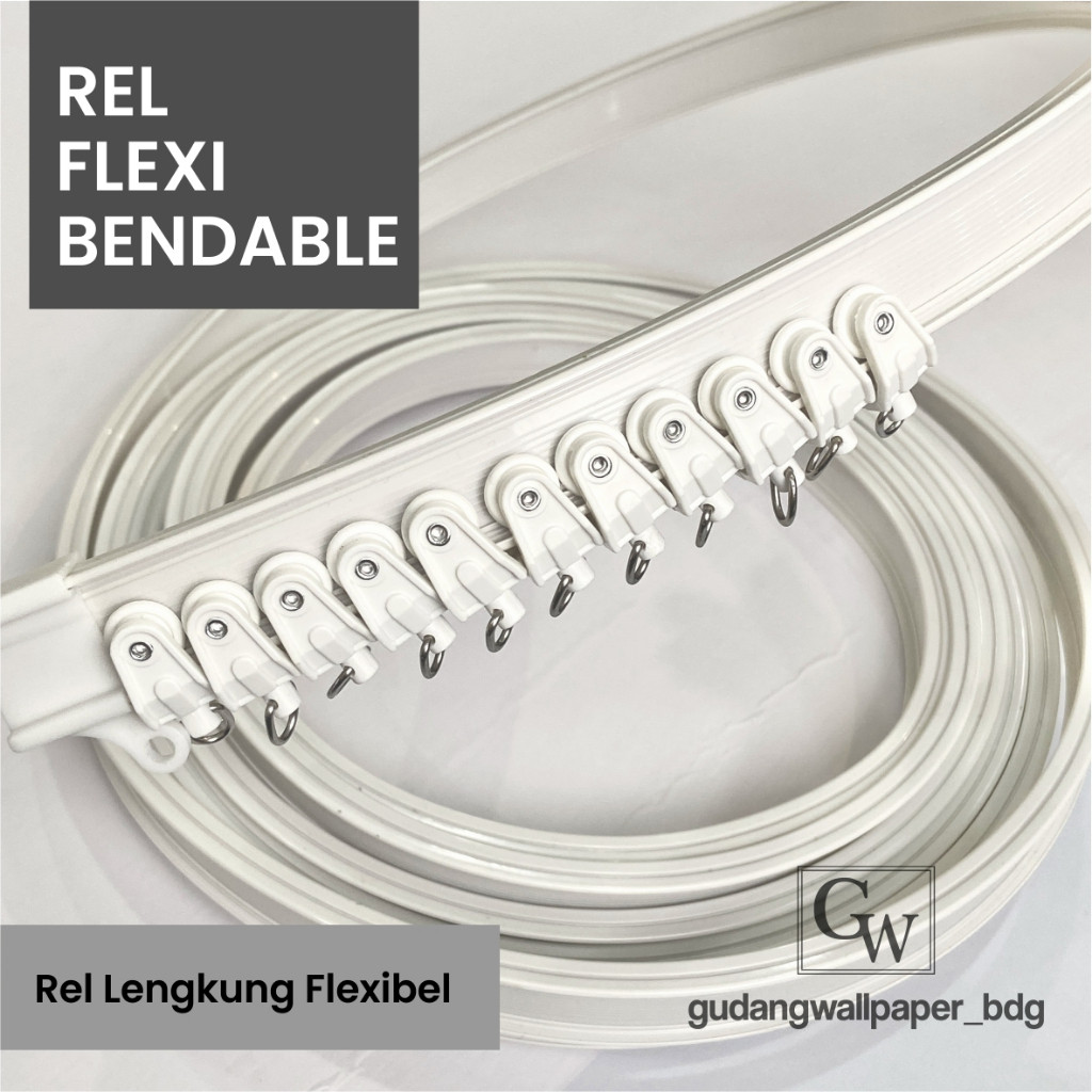 Rel Gorden Lengkung Flexi Bendable Panjang 6M Full Set