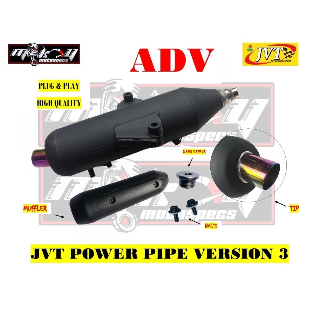 A12 JVT TAIWAN RACING POWER PIPE FOR HONDA ADV 150 TAMBUTSO/MUFFLER rev kou pipe exhust click mio BE