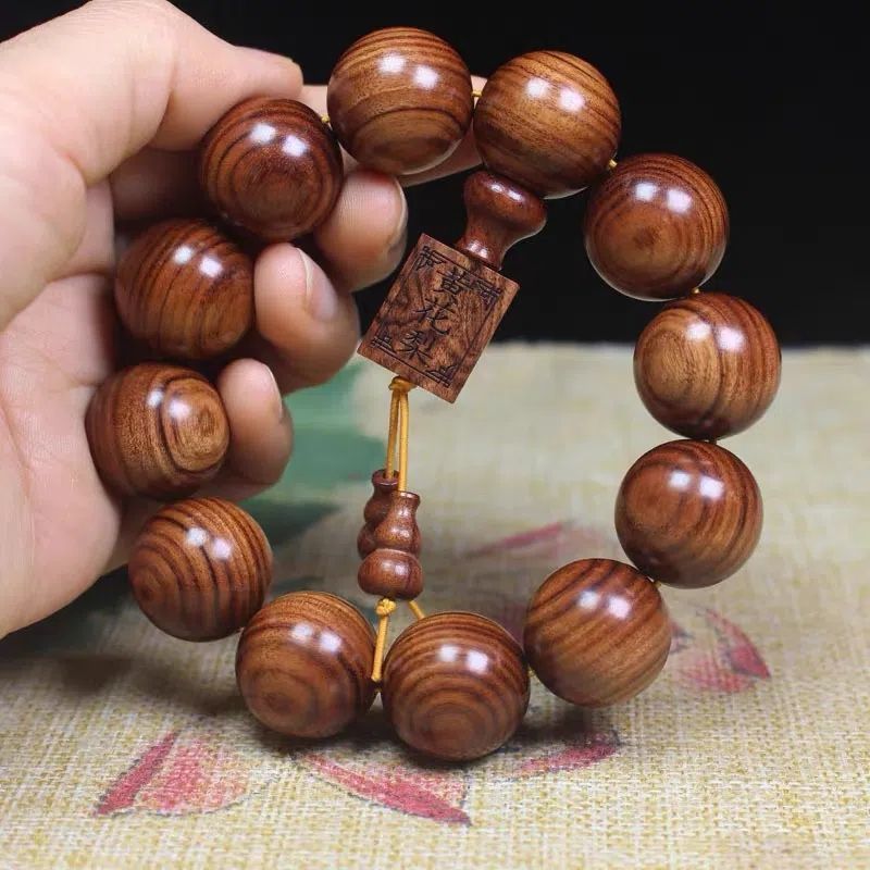 Gelang Huanghuali dikoleksi kelas pria dan wanita alpukat kulit harimau bahan lama gelang manik-mani