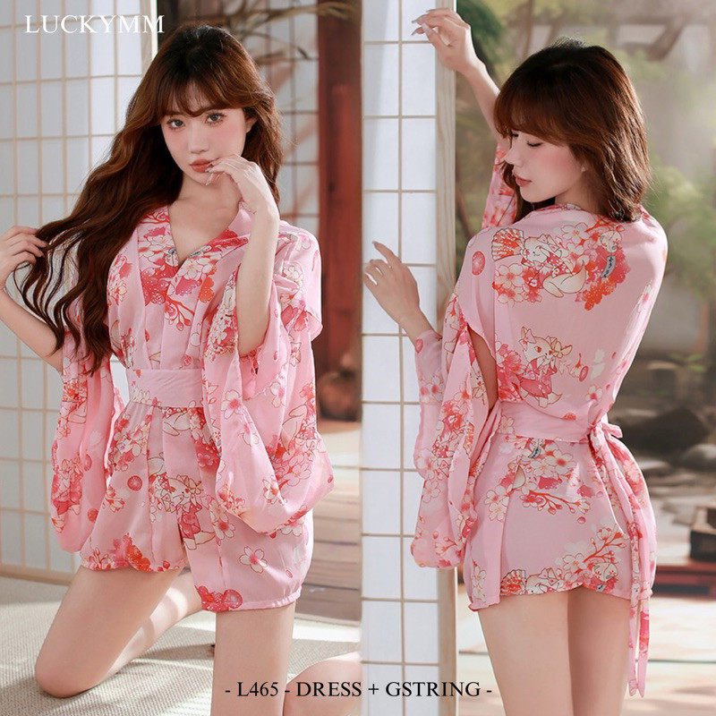 Luckymm Sexy Lingerie Kimono Wanita / Baju Sexy Costume Dewasa Kimono Jepang / Kimono Dinas / Baju T