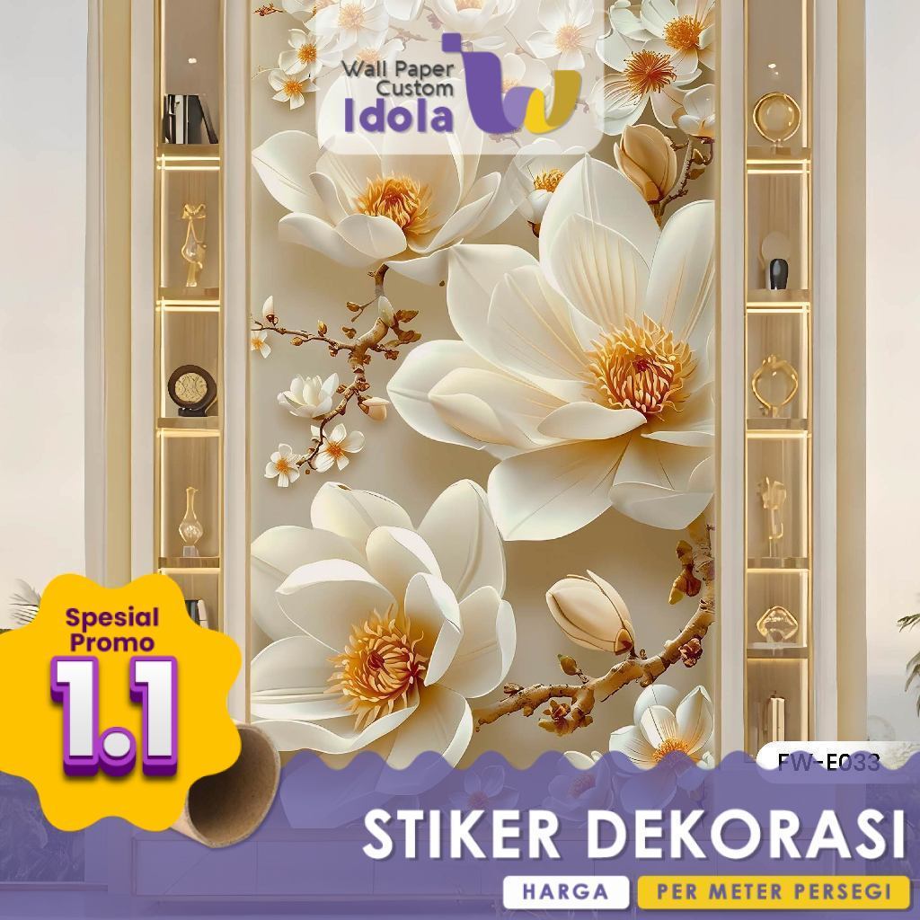 Stiker Dinding | Stiker Dinding Bunga 3D | Stiker Dinding Motif Bunga 3D | Stiker Dinding Gambar Bun