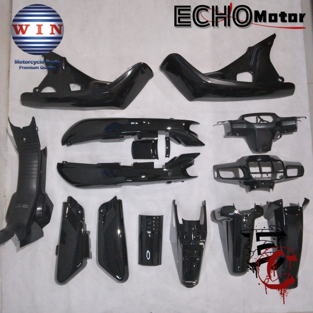 Full Body Astrea Grand Sabit Bulus Legenda Impressa Hitam WIN | complete set bodi kasar halus motor 