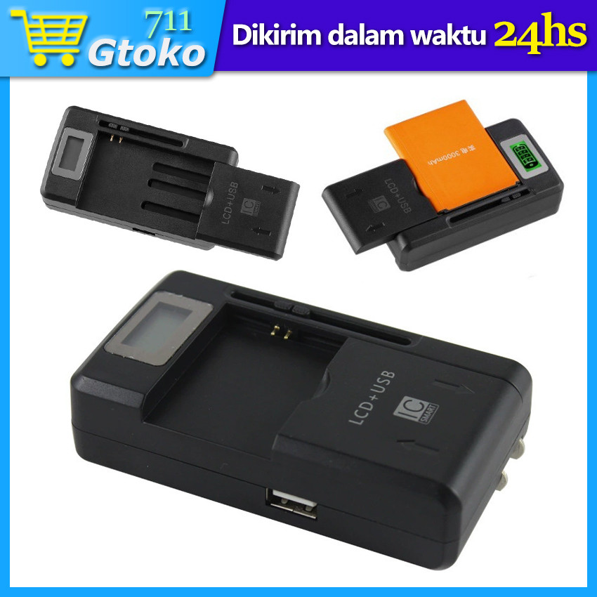Charger Baterai Kodok Universal USB Desktop Charger Casan HP Kamera LCD Display Fast Charging