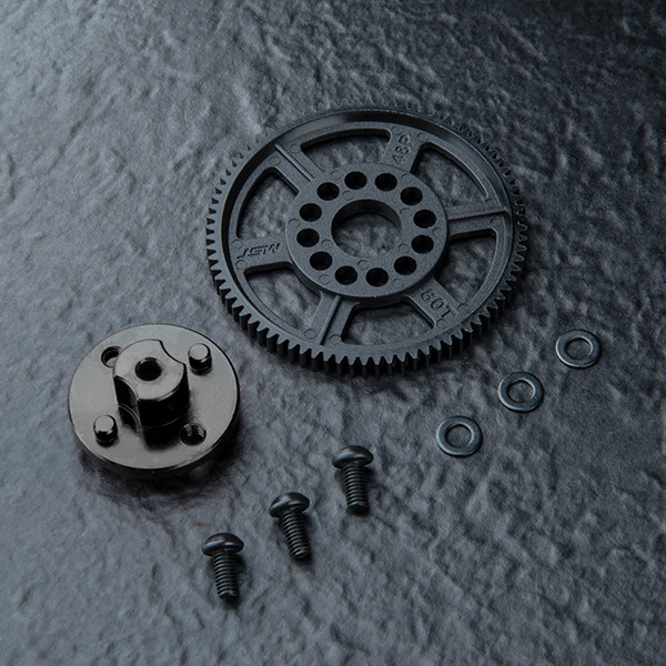 MST RMX 4 ALUM. SPUR GEAR HOLDER W/ 80T SPUR GEAR (BLACK) #210742BK