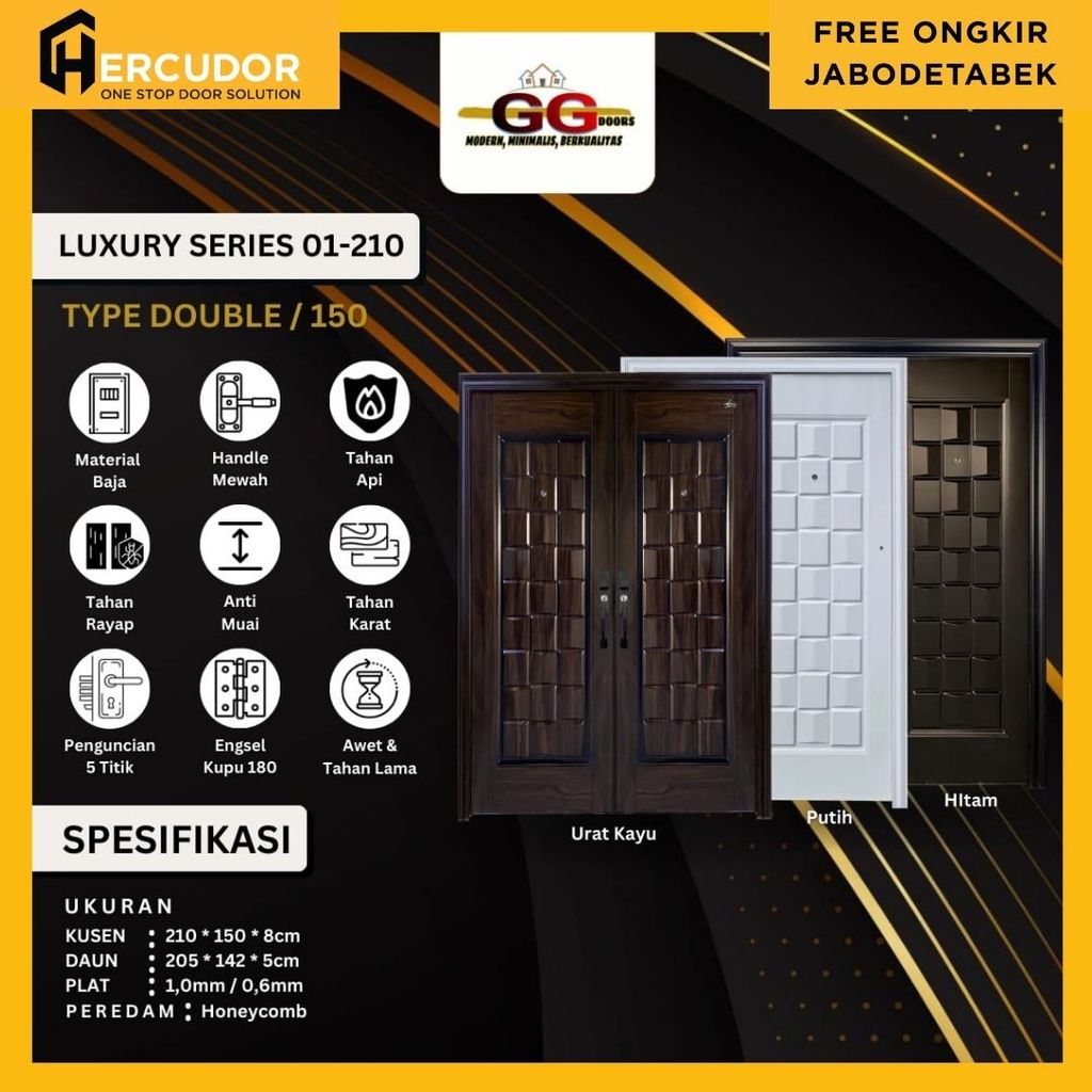 GG LUXURY-210 DD - Pintu Utama Baja Premium GG Luxury - Double 150x210