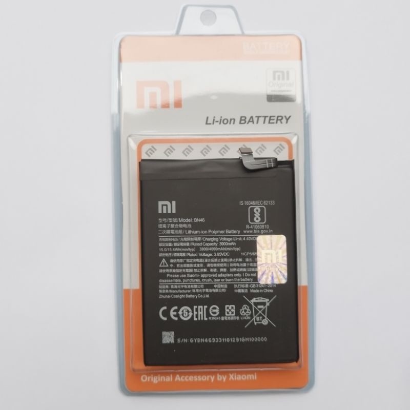 BATRE BATERAI XIAOMI REDMI NOTE 8 / REDMI 7 / REDMI NOTE 6 BN46  ORIGINAL 100 / 99