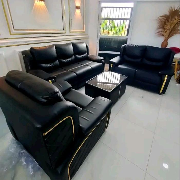 sofa dakron 321 sofa gembul sofa gemoy kursi tamu mewah - furniture rangka kayu pinus bahan kulit si