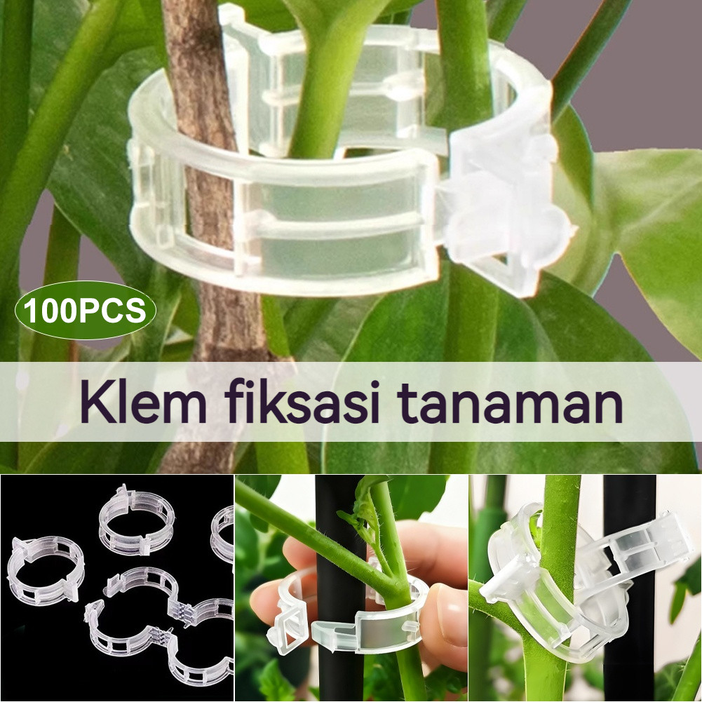 100 pcs Klip Plastik Penyangga Tanaman Serbaguna untuk Tomat Bunga