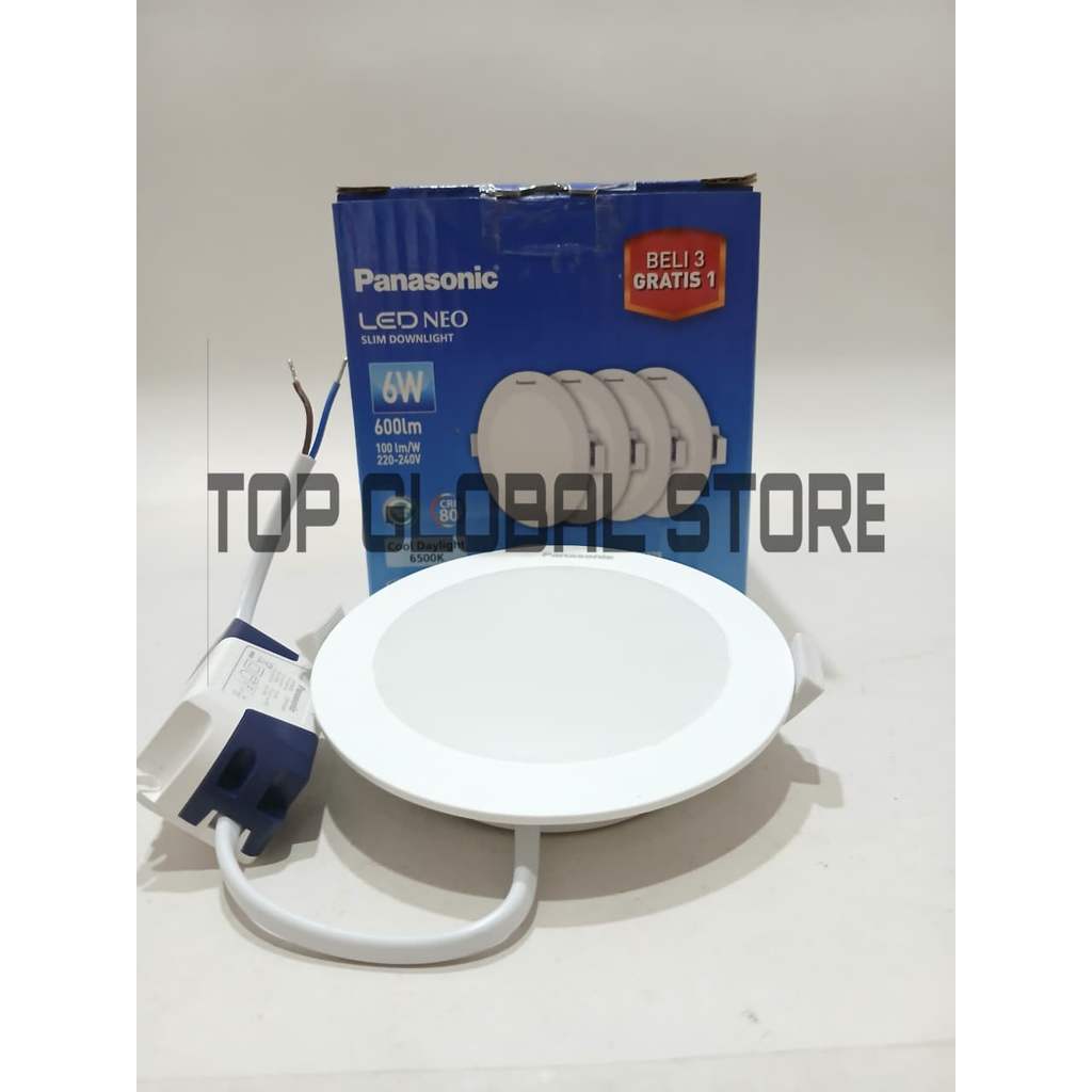 ( PAKET ) PANASONIC PANEL LED SLIM DOWNLIGHT 6 WATT PUTIH