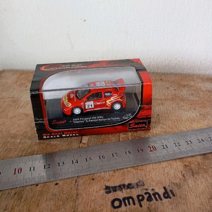 saico 1/72 peugoet 206 WRC Mainan Loose