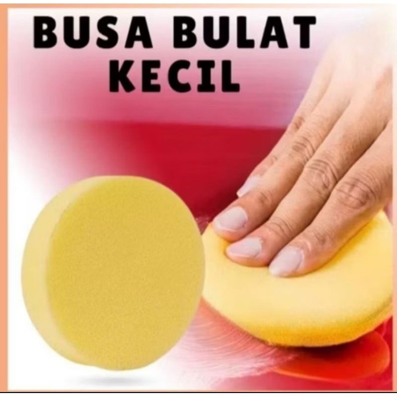 Applicator Wax Pad Flat Busa Spons Spon Bulat Poles mobil motor Kuning serbaguna