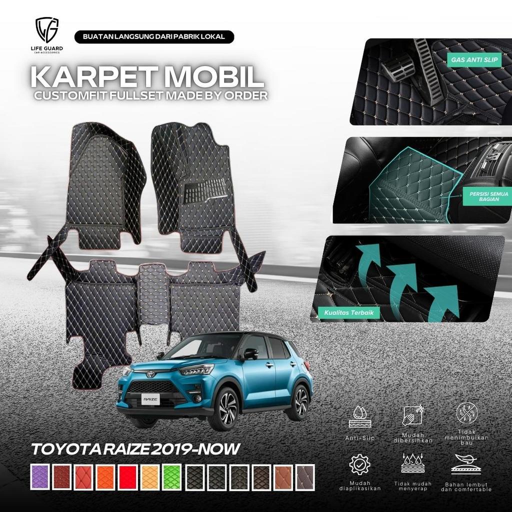 Lifeguard Aksesoris Interior Karpet 7D Mobil Toyota Raize Tahun 2019-NOW Fullset Bagasi - BISA COD