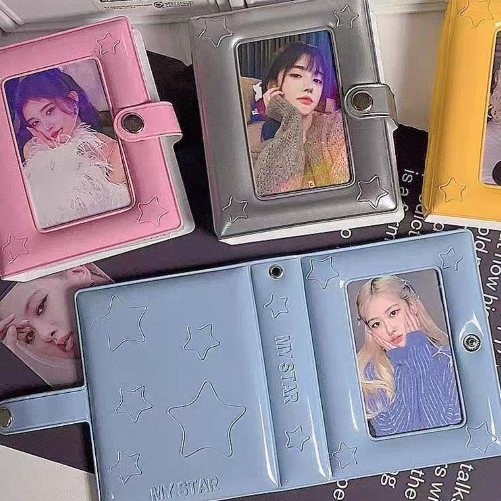 3 Inch Card Photo Card Holder Idol Postcard Photo Album Collector Star Hollow Mini Album Card Storag