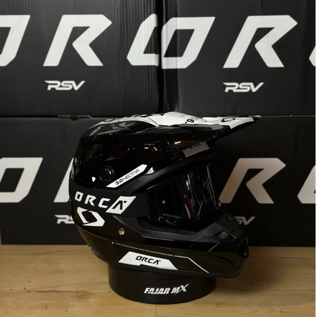 HELM ORCA X RSV NECTAR 3.0 Cross Supermoto Original-Black White