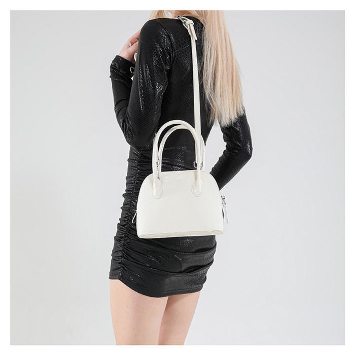 Tas Selempang Wanita Fashion Sling Bag Women Shoulder Bag Tas Tangan Kulit Sintetis - Putih Mutiara