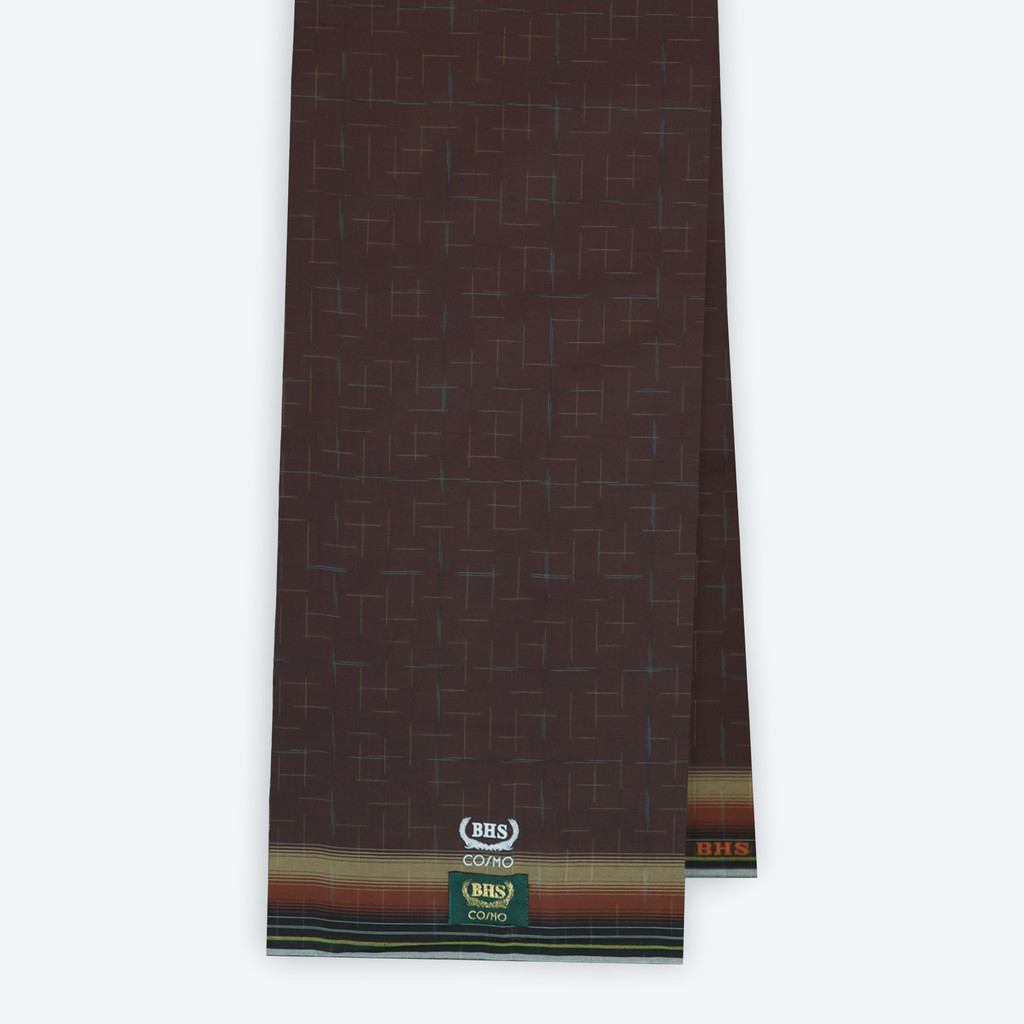 Sarung BHS Original 100% Asli | Sarung BHS Cosmo Gold Motif K26 PRC Coklat Tua 02