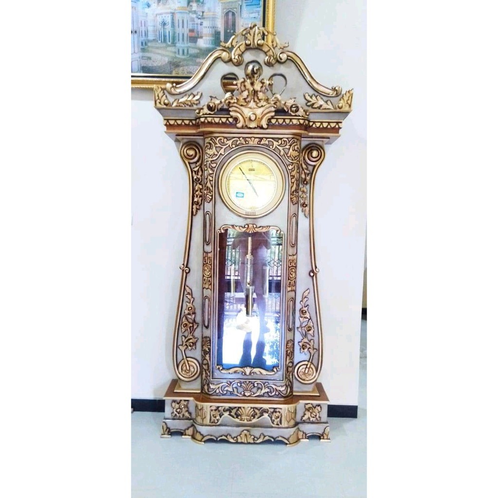 Lemari Jam Lonceng Jati Finishing hrga pengrajin FNM0796 FG2