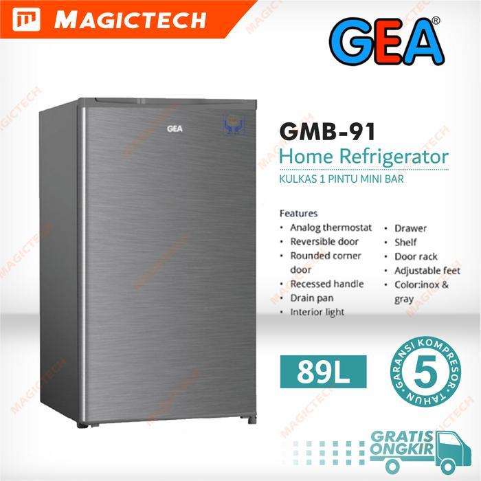 KULKAS GEA 1 PINTU GMB-91 MINI BAR 89L - GREY