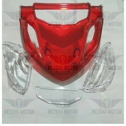 Mika Stop  honda Supra Fit New Merah Putih (Kaca Lampu Belakang)