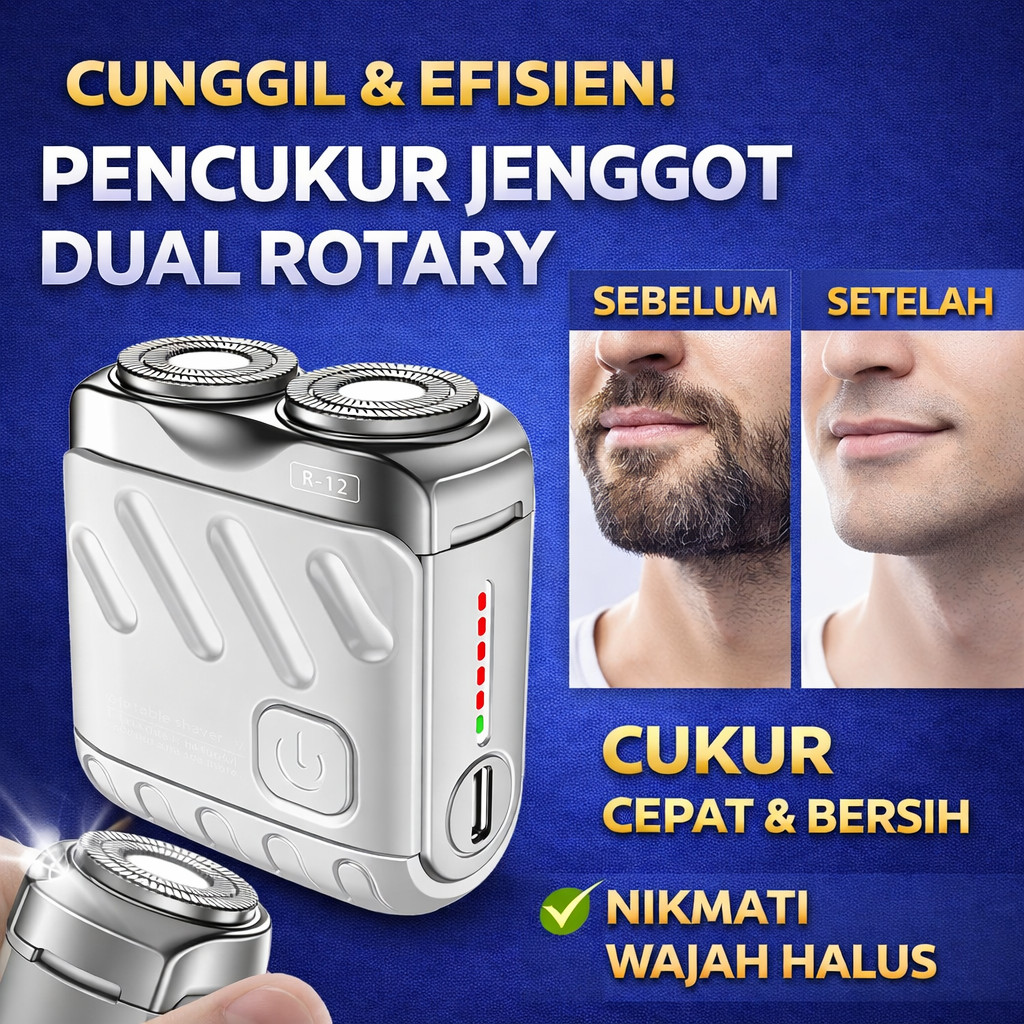 Pencukur Listrik / Alat Cukur Elektrik Rotary Dual Ring/Alat Cukur Double Ring Putar /Pencukur Listr