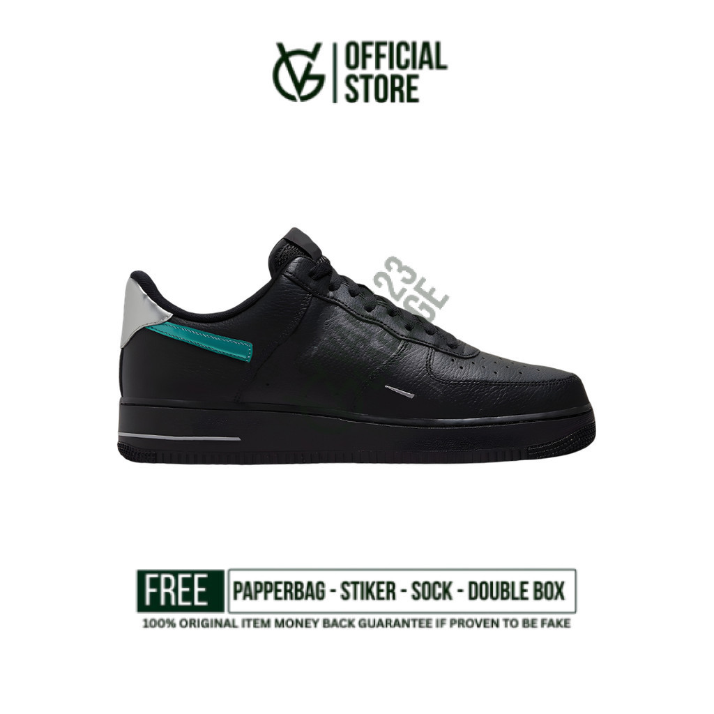 Sepatu Sneakers Nike Air Force 1 Black Wolf Grey Original BNIB Unisex