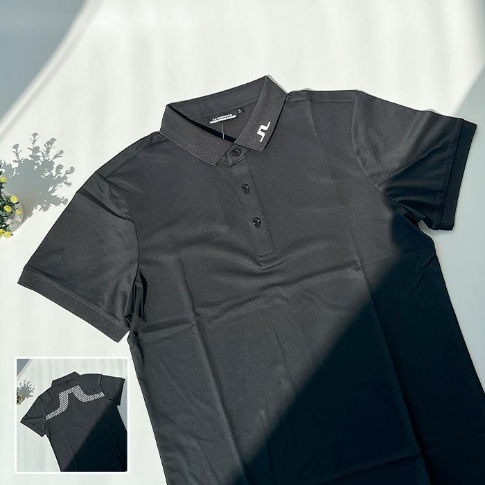 Baju Polo Shirt Golf Pria Kaos Kerah Golf Polyester JL KV Bridge - Black, S